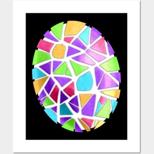 Colorful Mosaic Easter Egg Decoration For Easter Posters and Art